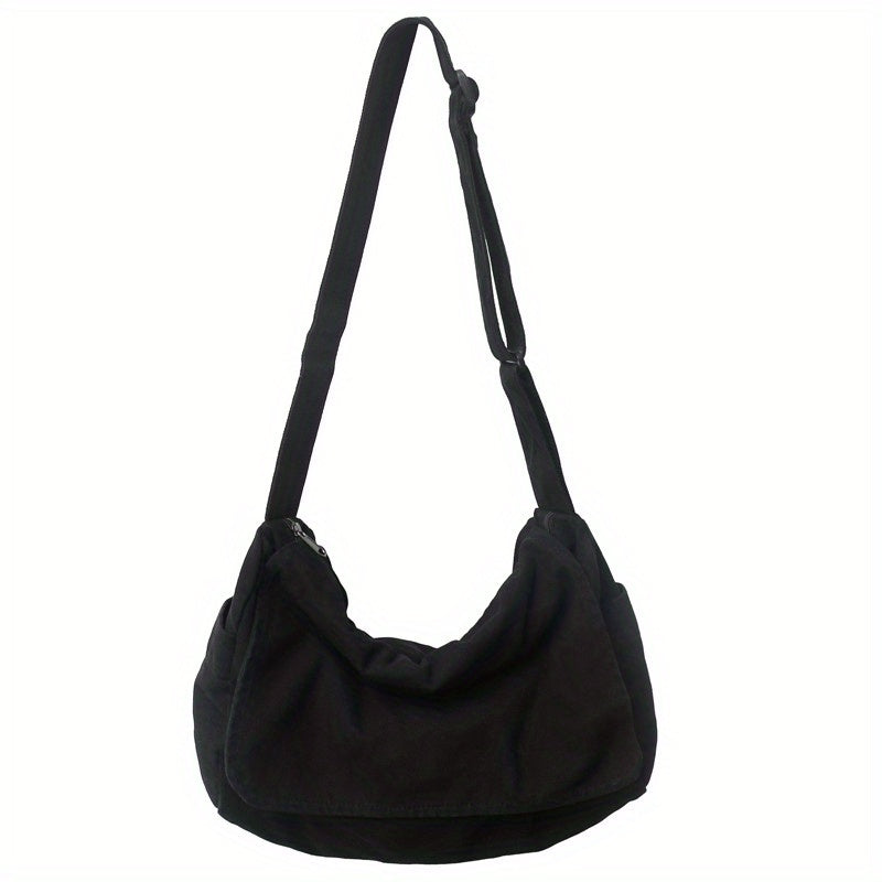 Large Capacity Canvas Messenger Bag, Sports Casual Crossbody Bag
