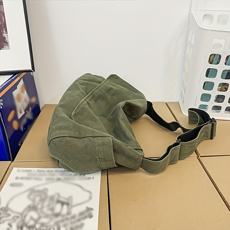 Large Capacity Canvas Messenger Bag, Sports Casual Crossbody Bag